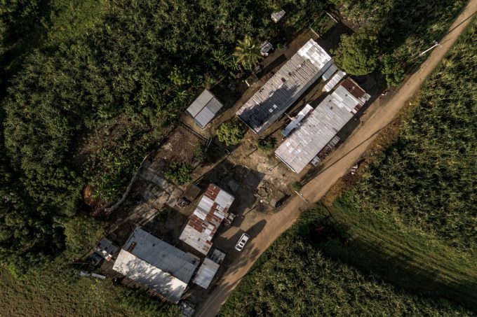 La vista del batey Lichi Lichima dall'alto. Provincia de La Romana - Repubblica Dominicana